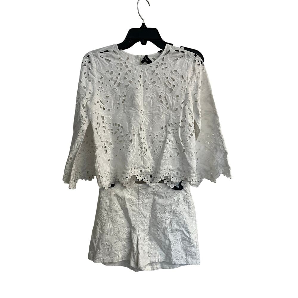 Theory eyelet two piece set. Top & shorts